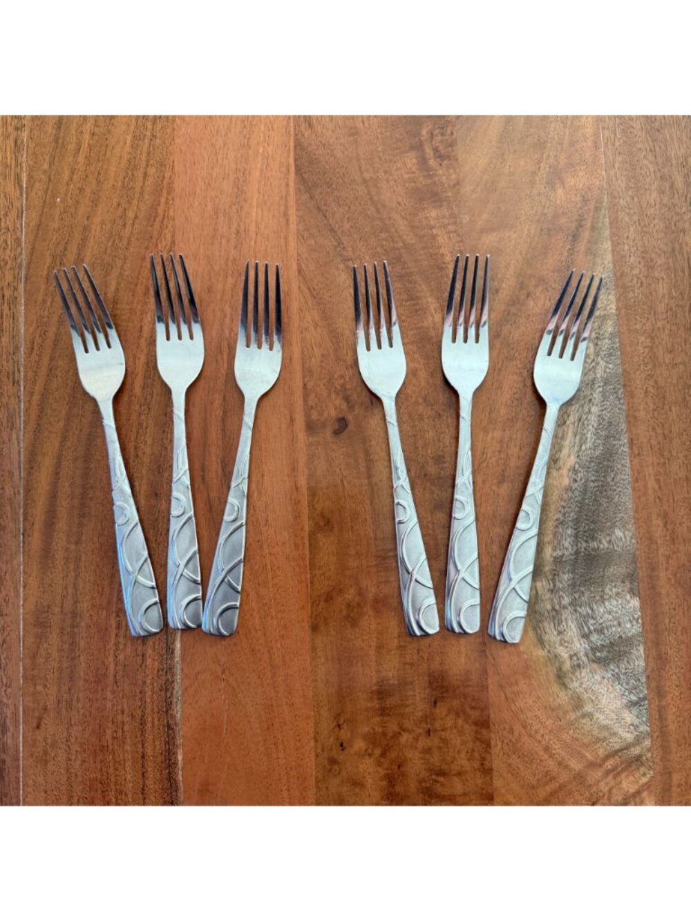 Conquest Stainless Forks By Cambridge Silver Lot Of 5 Elegant Swirl Design